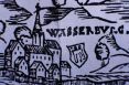 Wasserburg nach Tibian, (Karte von 1604 mit retardiertem Montfort-Wappen)